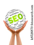 Hands holding a SEO Sphere Hands holding a SEO Sphere