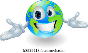 Happy cute globe character