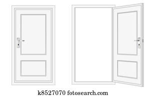 opened and closed door opened and closed door