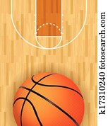 Vector Basketball and Hardwood Court