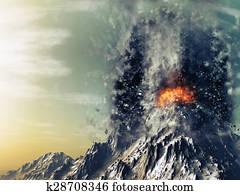 3D exploding volcano 3D exploding volcano