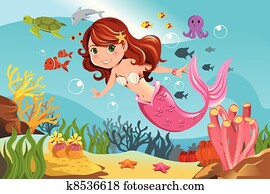 nixe, in, wasserlandschaft nixe, in, wasserlandschaft