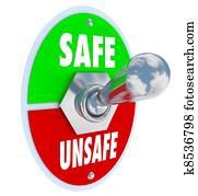 Safe or Unsafe Toggle Switch Choose Safety vs Danger Safe or Unsafe Toggle Switch Choose Safety vs Danger