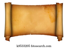 Scroll of antique parchment. Scroll of antique parchment.