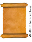 Scroll of antique parchment. Scroll of antique parchment.