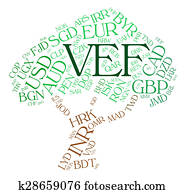 Vef Currency Indicates Venezuela Bolivars And Exchange