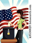 Voting woman