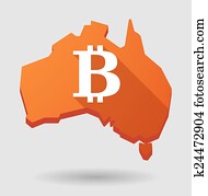 Australia map icon with a currency sign