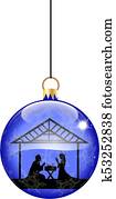 Christmas bauble with nativity scene Christmas bauble with nativity scene