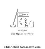 Cleaning service line icon Cleaning service line icon