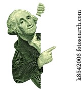 George Washington With a Blank Sign