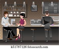 People sitting in bar or pub.