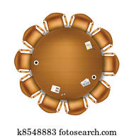 redondo, tabla de reunión