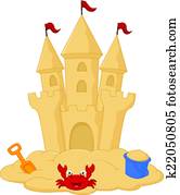 Sand castle cartoon Sand castle cartoon