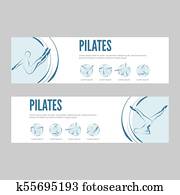 Set of Pilates website banners Set of Pilates website banners