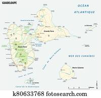 vector road map of the french overseas territory of Guadeloupe vector road map of the french overseas territory of Guadeloupe