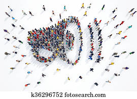 3D rendering of megaphone people 3D rendering of megaphone people