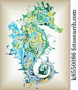 abstrakt, seahorse abstrakt, seahorse