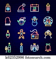 Christmas Neon Icons