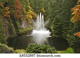 Magnificent dance fountain on island Vancouver