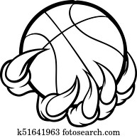 מפלצת, או, בעל חיים, ציפורן, להחזיק כדור סל, כדור