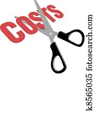 ciseaux, coupure, dépense affaires, coûts