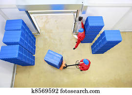 עובדים, להטעין, מכולות