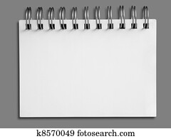 Blank one face white paper notebook horizontal Blank one face white paper notebook horizontal