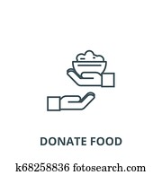 Donate food line icon, vector. Donate food outline sign, concept symbol, flat illustration