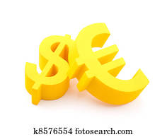 Euro with dollar currency symbols