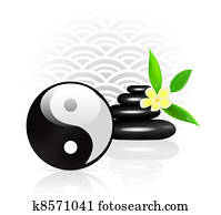 Feng Shui background with Yin Yang symbol Feng Shui background with Yin Yang symbol