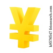 Golden yen symbol