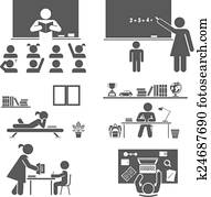 izbogis, days., pictogram, ikon, set.