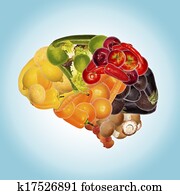 saudável, nutrição, contra, demência