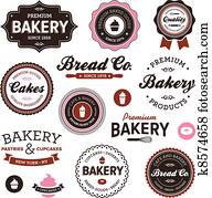 vindima, panificadora, etiquetas