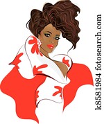 afrikanischer amerikaner, modell, silhouette