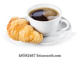 cup of coffee and croissant cup of coffee and croissant