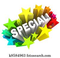 especiais, palavra, estrelas, original, poupança, venda, evento