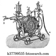 Old technique for beer production: filtering machine Old technique for beer production: filtering machine