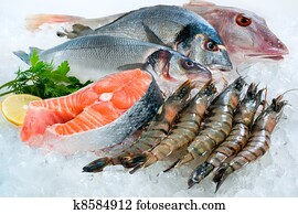 Seafood on ice 