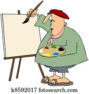 Artist Painting On A Blank Canvas Artist Painting On A Blank Canvas