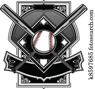 Baseball or Softball Field with Bat Baseball or Softball Field with Bat