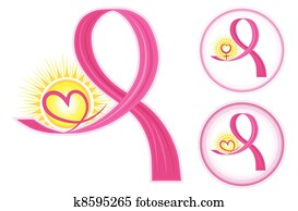 Breast Cancer Ribbons Icons