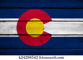 Colorado State Flag on wood background Colorado State Flag on wood background