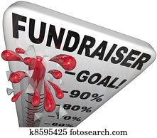 Fundraiser Thermometer Tracks Goal Reached Success Fundraiser Thermometer Tracks Goal Reached Success