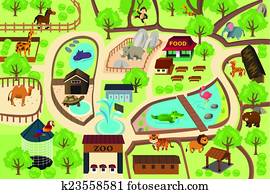 Map of a zoo park Map of a zoo park