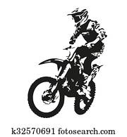 Motocross rider. Vector silhouette Motocross rider. Vector silhouette