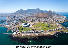 overall aerial view of Cape Town