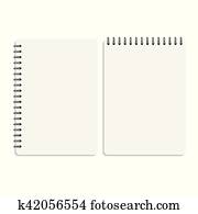 Paper blank notebooks, notepads isolated on white vector illustration Paper blank notebooks, notepads isolated on white vector illustration