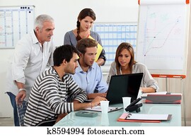 quadro, de, um, reunião negócio